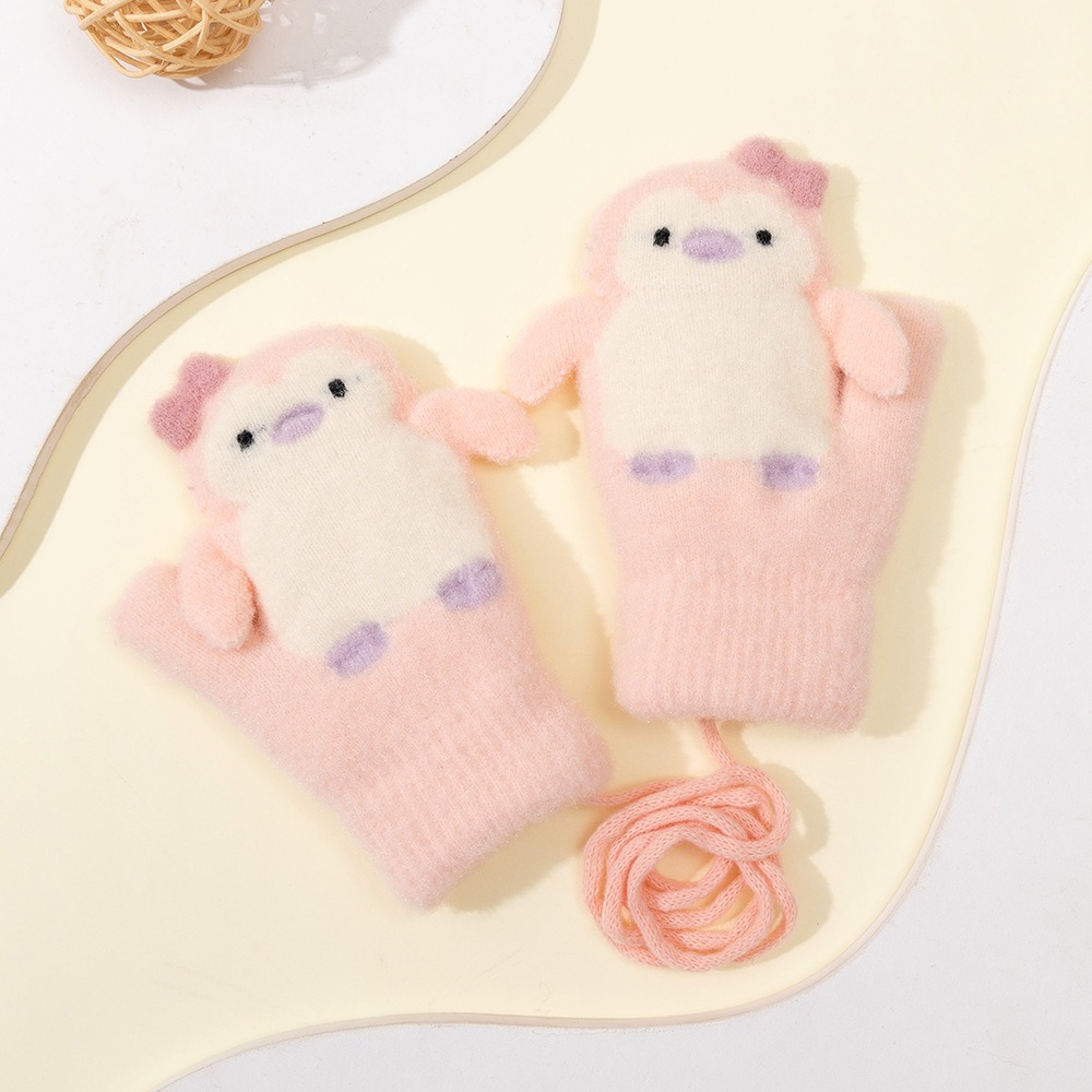 Wool Glove Lined - Kaybolmayı Önleyici Çocuk Eldiveni, Elastik Manşetli,