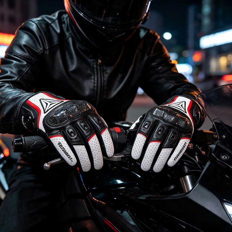 Motorcycle Glove Knuckle - Hakiki Deri Motosiklet Eldivenleri Tam Parmak